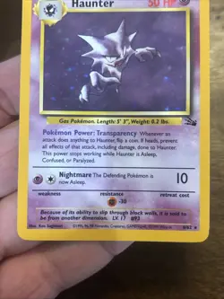 Pokemon TCG Haunter Fossil Unlimited Rare Holo Card 6/62 Vintage Foil Old School - Image 3
