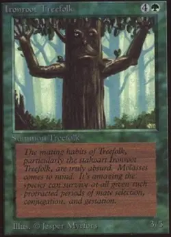 MTG Ironroot Treefolk, Heavy Play, English Beta - Image 1