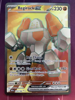 Pokemon: Regirock ex Full Art 214/182 (Near Mint) Ships Fast and Safe! - Image 1