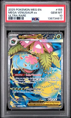 2025 POKEMON MEG EN-MEGA EVOLUTION ULTRA RARE #155 MEGA VENUSAUR EX PSA 10 - Image 1