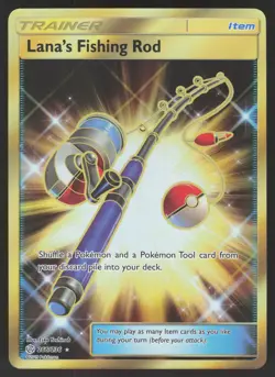 Lana's Fishing Rod 266/236 Secret Rare Pokemon TCG SM - Cosmic Eclipse NM - Image 1