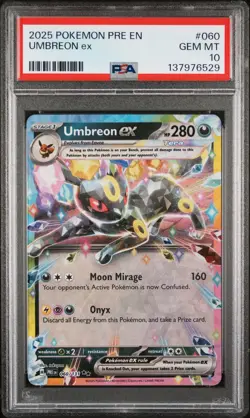 2025 POKEMON PRE EN-PRISMATIC EVOLUTIONS #060 UMBREON EX PSA 10 - Image 1