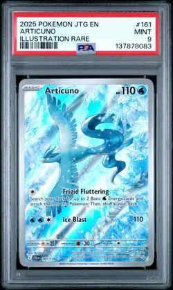 2025 POKEMON JTG EN-JOURNEY TOGETHER ILLUSTRATION RARE #161 ARTICUNO PSA 9 - Image 1