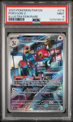 2023 POKEMON PAR EN-PARADOX RIFT ILLUSTRATION RARE #214 PORYGON-Z PSA 9 - Image 1