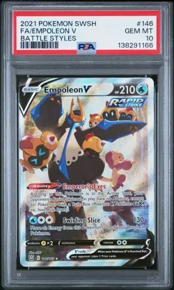 PSA 10 Gem Mint Pokemon Battle Styles Empoleon V Full Art #146 - Image 1