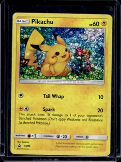 2017 Pokemon Sun & Moon Pikachu Black Star Promos Sequin Holo #SM26 - Image 1