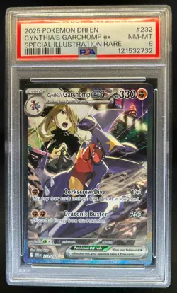 2025 Pokemon Destined Rivals Cynthia's Garchomp ex #232/182 PSA 8 - Image 1