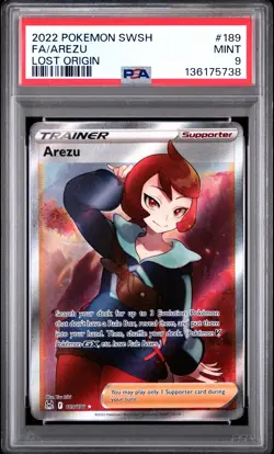 2022 POKEMON SWORD & SHIELD LOST ORIGIN #189 FULL ART/AREZU PSA 9 - Image 1