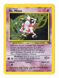 Pokemon TCG Mr. Mime 6/64 Jungle Set Holo Rare LP - A - Image 1