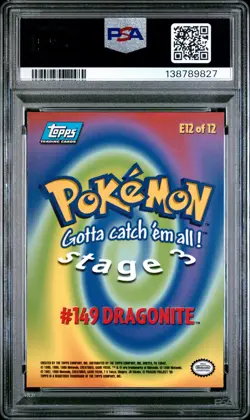 1999 TOPPS POKEMON THE MOVIE EDITION #E12 DRAGONITE #149 PSA 9 - Image 2