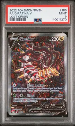 2022 POKEMON SWORD & SHIELD LOST ORIGIN #186 FULL ART/GIRATINA V PSA 9 - Image 1
