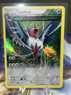 Swellow (72 Delta) 72/108 Pokemon XY Roaring Skies Holo Rare NM - Image 2