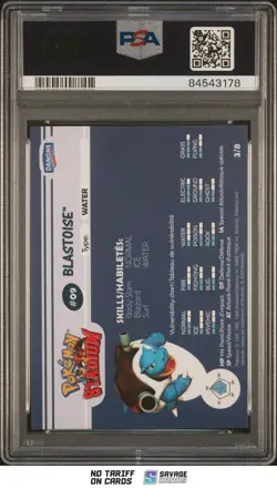 2000 Danone Pokemon Stadium Tip Shiny BLASTOISE PSA 9 #3/8 - Image 2