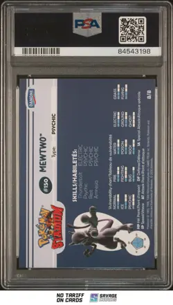 2000 Danone Pokemon Stadium Tip Shiny MEWTWO PSA 9 #8/8 - Image 2