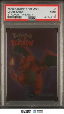 2000 Danone Pokemon Stadium Tip Shiny CHARIZARD PSA 9 #2/8 - Image 1