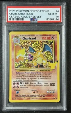 CHARIZARD PSA 10 2021 POKEMON CELEBRATIONS #4/102 CLASSIC BASE SET HOLO 7144 - Image 1