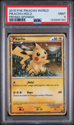 2010 POKEMON WORLD COLLECTION SPANISH-DO NOT USE PIKACHU-HOLO PSA 9 - Image 1