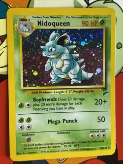 Pokemon TCG Nidoqueen Base Set 2 Holo Unlimited 12/130 NM Vintage WOTC Swirl - Image 4