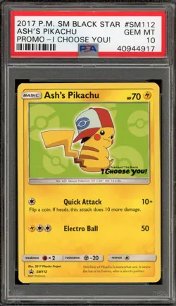 Pokemon Ash's Pikachu I Choose You! Black Star Promo SM112 PSA 10 Gem Mint - Image 1