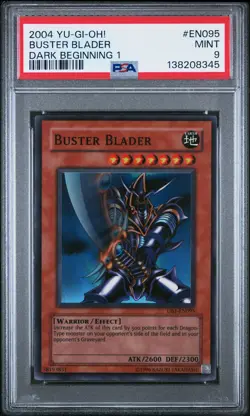 2004 YU-GI-OH! DARK BEGINNING 1 #EN095 BUSTER BLADER PSA 9 - Image 1