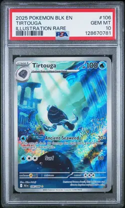 2025 POKEMON BLK EN-BLACK BOLT ILLUSTRATION RARE #106 TIRTOUGA PSA 10 - Image 1
