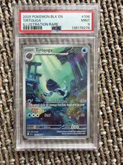 TIRTOUGA #106 ILLUSTRATION RARE 2025 POKEMON BLK EN BLACK BOLT PSA 9 MINT - Image 1