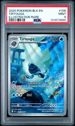 2025 POKEMON BLK EN-BLACK BOLT ILLUSTRATION RARE #106 TIRTOUGA PSA 9 - Image 1