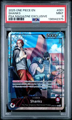 2025 ONE PIECE PROMOS PSA MAGAZINE EXCLUSIVE #001 SHANKS PSA 9 - Image 1