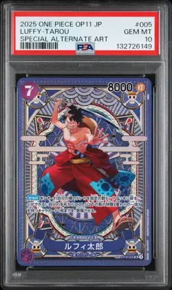 2025 ONE PIECE JPN A FIST OF DIVINE SPEED SPECIAL ALT ART LUFFY-TAROU PSA 10 - Image 1