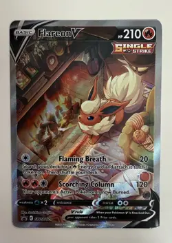 Flareon V SWSH179 Alt Art Full Art Holo Black Star Promo Pokemon Card NEAR MINT - Image 1