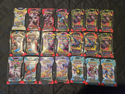 Pokemon TCG Lot of 21 Sealed Sleeved Booster Packs Destined Rivals Phantasmal - Image 1