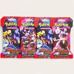 Pokemon TCG 4x Destined Rivals Sleeved Booster Pack Card Lot Bundle SV10 Sealed - Image 1