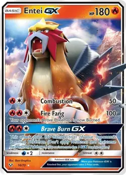 Entei GX - 10/73 - Pokemon Shining Legends Sun & Moon Ultra Rare Card NM - Image 1