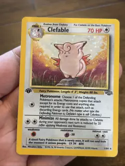 Pokemon TCG Clefable 1st Edition Holo Rare Jungle 01/64 HP 70 English Card WOTC - Image 1