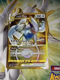 Pokemon TCG SWSH Silver Tempest Lugia VSTAR Card 211/195 Gold Secret Rare - Image 1
