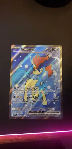 Keldeo EX UR 2025 Pokemon Black and White Flare Card TCG 159/086 Holo Ultra Rare - Image 1