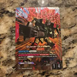 Buster Gundam LR Plus GD01-046 English Card Game TCG Alt Art Foil - Image 1