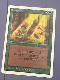 Magic the Gathering MTG Unlimited Regrowth NM- (Beta Bob) - Image 1
