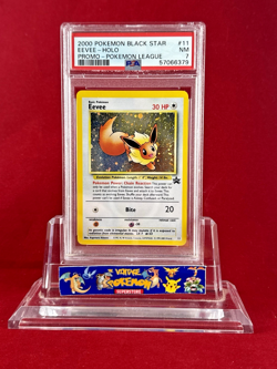 2000 Black Star Promo Pokemon League EEVEE holo Card #11 PSA 7 - Image 1