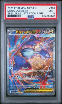 2025 Pokemon Mega Evolution Mega Latias EX Special Illustration Rare #181 PSA 9 - Image 1