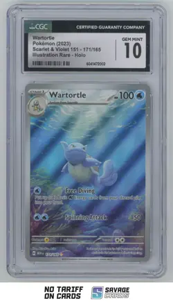 2023 Pokemon Scarlet & Violet Series - 151 Holo Wartortle CGC 10 #171/165 - Image 1