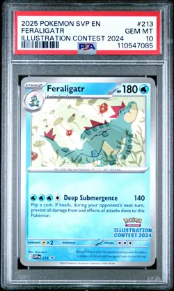 2025 POKEMON SVP PROMO ILLUSTRATION CONTEST 2024 #213 FERALIGATR PSA 10 - Image 1