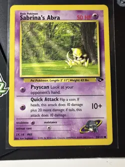 Sabrina's Abra 94/132, Gym Challenge, Pokemon TCG, WOTC, 2000, Common, NM - Image 1