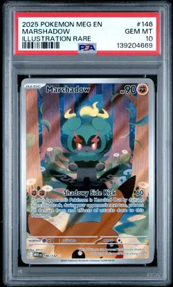2025 Pokemon Mega Evolution Marshadow Illustration Rare #146 PSA 10 GEM MINT - Image 1