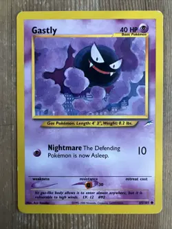 Gastly 65/105 Common Neo Destiny Unlimited Pokemon 2002 Vintage WOTC MP - Image 1