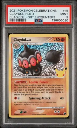 2021 POKEMON CELEBRATIONS CLASSIC COLLECTION #15 CLAYDOL-HOLO PSA 9 - Image 1