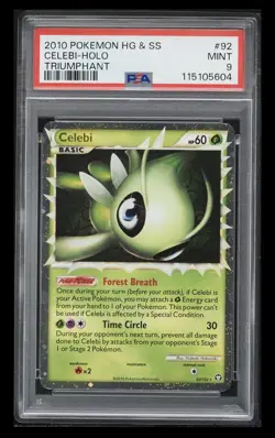Pokemon Card - Celebi Prime 92/102 - HS Triumphant - Holo - PSA 9 Mint - Image 1