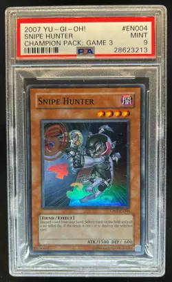2007 Yu-Gi-Oh! Champion Pack: Game Three English Snipe Hunter #CP03-EN004 PSA 9 - Image 1