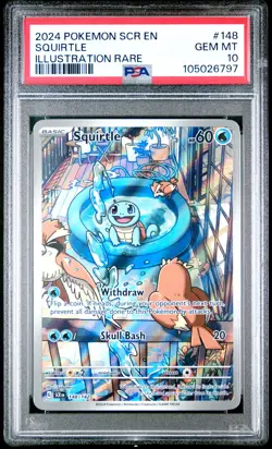 2024 POKEMON SCR EN-STELLAR CROWN ILLUSTRATION RARE #148 SQUIRTLE PSA 10 - Image 1