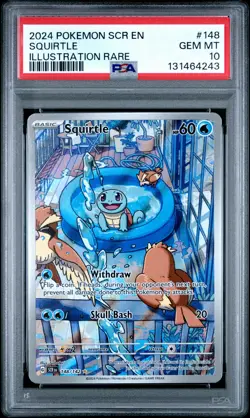 2024 POKEMON SCR EN-STELLAR CROWN ILLUSTRATION RARE #148 SQUIRTLE PSA 10 - Image 1